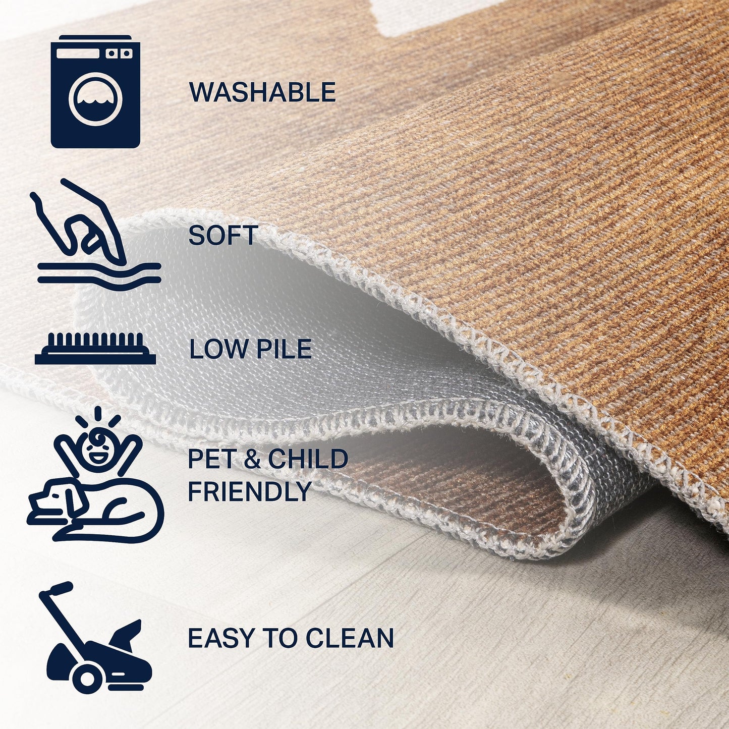 JONATHAN Y Machine Washable Indoor Area Rug 4X6 Terracotta/Cream, Chayton Minimalist Geometric for Living Room, Bedroom, Kitchen, Office, Easy-Cleaning, Pet-Friendly, Non-Shedding WSH110A-4