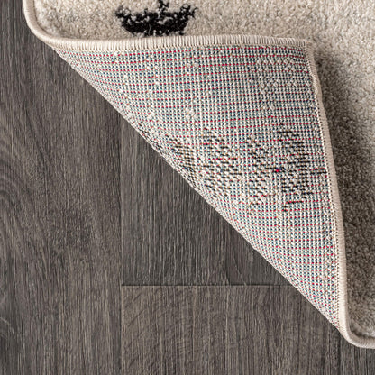 JONATHAN Y Zaina Moroccan Beni Souk Cream/Black Indoor Area Rug, 8x10, Contemporary, Modern, Easy-Cleaning for Living Room, Bedroom, Kitchen, Pet Friendly, Non-Shedding (MOH203A-8)