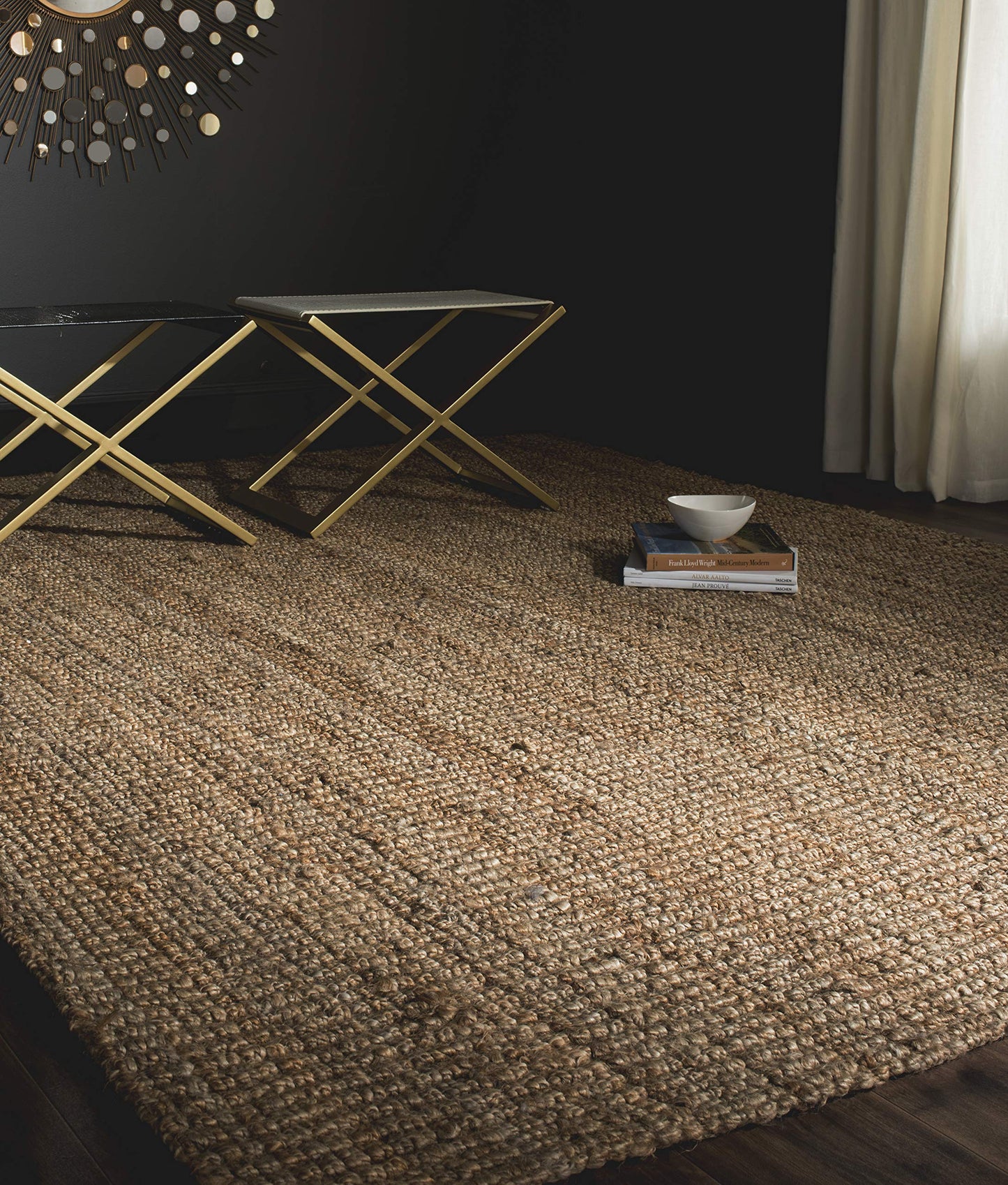 SAFAVIEH Area Rug 9x12 - Natural Fiber Collection - Large - Natural Brown, Handmade Jute, Farmhouse Style, Chunky Textured Thick Pile (NF447A)