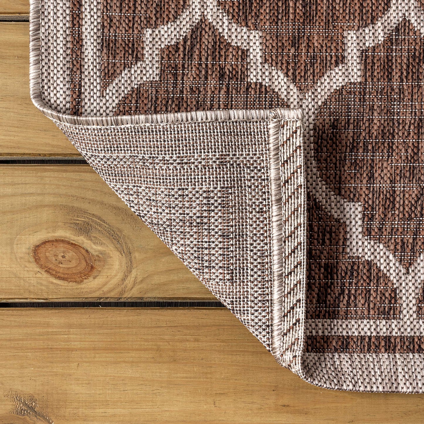 JONATHAN Y Moroccan Trellis Indoor Outdoor Area Rug 8X10 Espresso/Taupe, Trebol Textured Weave for Backyard, Patio, Porch, Easy-Cleaning, High Traffic, Pet-Friendly, Non-Shedding (SMB109B-8)
