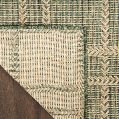 Nourison Home Horizon Indoor/Outdoor Green 9' x 12' Area Rug - Easy Clean, Non Shedding, Bed Room, Living Room, Dining Room, Kitchen (9' x 12')