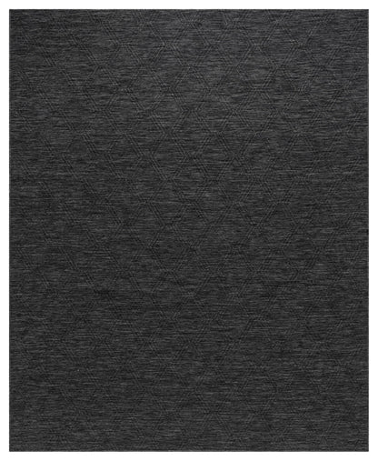 RUGGERRUGS Darla Textured Foldable Indoor Outdoor Rug, 8x10, Weather Resistant, Easy Clean, Lightweight Contemporary Geometric Patio Carpet for Porch, Deck, Living Room (8' x 10', Charcoal)