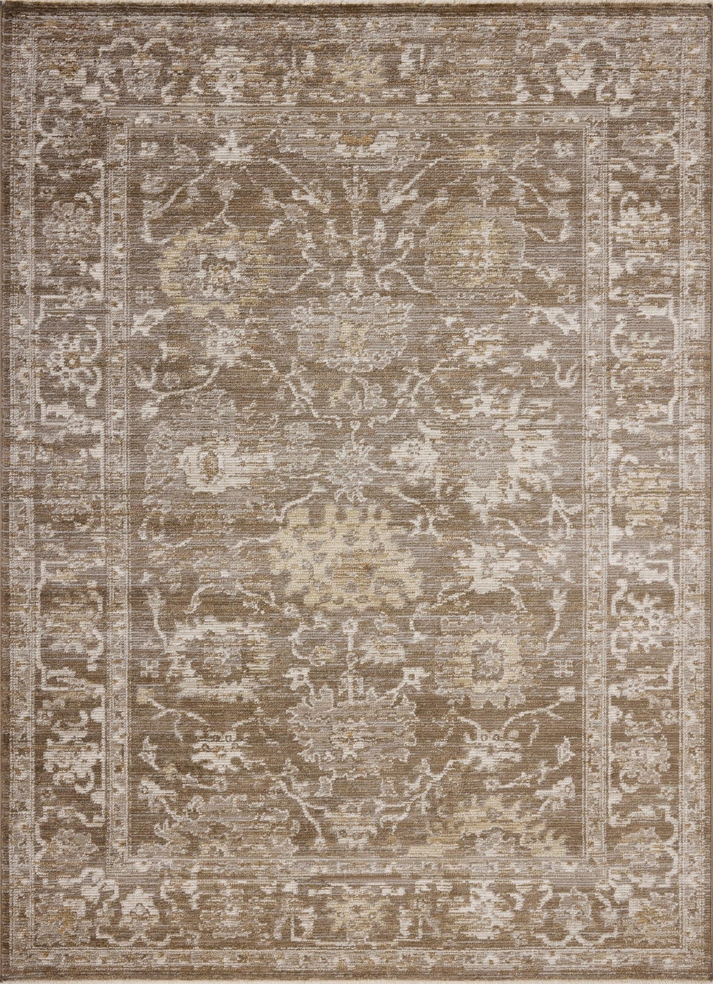 Loloi Magnolia Home by Joanna Gaines Pace Collection PAC-01 Bark/Natural 5'-3" x 5'-3" Round Area Rug