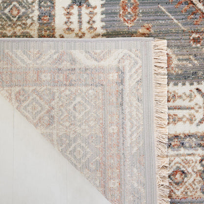 SAFAVIEH Persian Collection Area Rug - 5'3" x 7'7", Grey & Cream, Rustic Boho Oriental Fringe Design, Non-Shedding & Easy Care, Ideal for High Traffic Areas in Living Room, Bedroom (VTP669F)