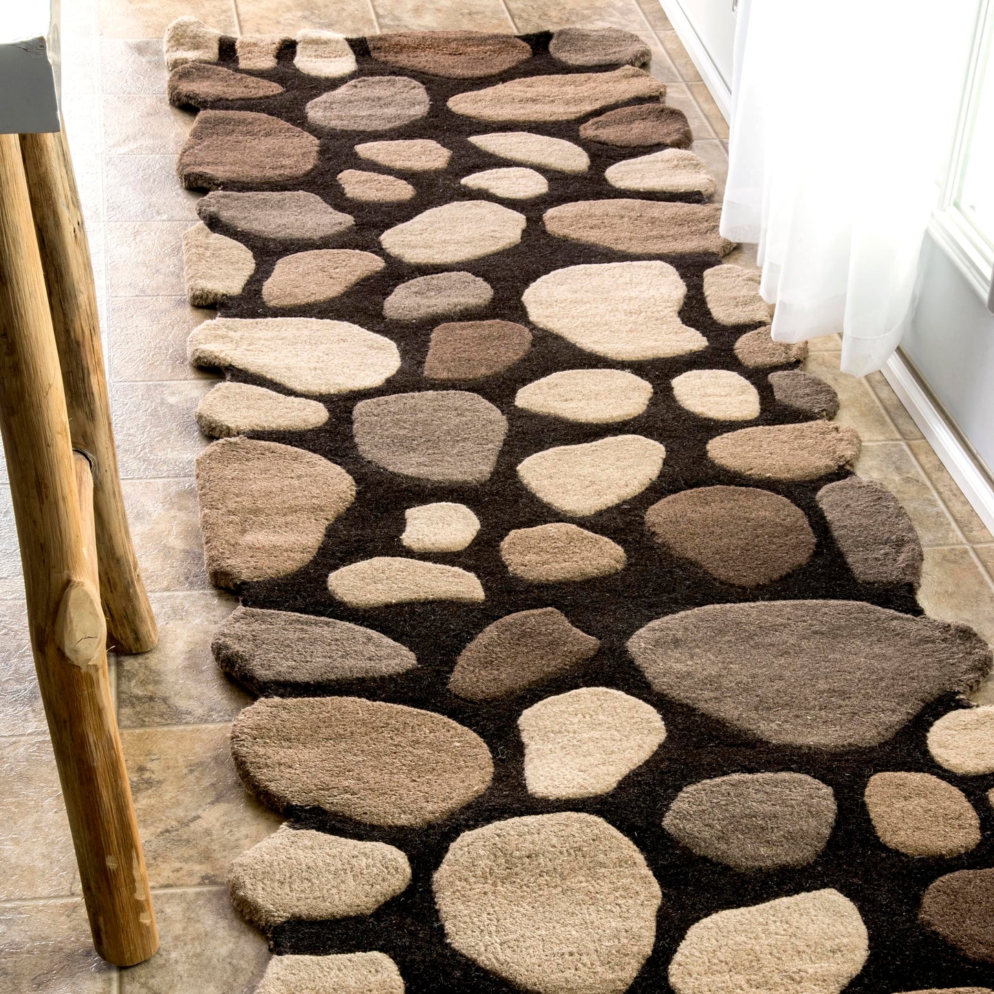Nuloom Pebbles Natural/Beige, 2'6" x 6', Handmade, Polka Dot, Wool, Soft and Cozy, High Traffic, Stain Resistant, Easy Clean, Durable Runner for Bedroom, Living Room, Dining, Den, Foyer, Entryway