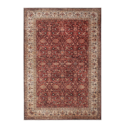 Superior Boho Floral Medallion Washable Rug, Non-Skid Backing, Pet & Kid Friendly, Easy Care, Non-Slip Rugs for Living Room, Kitchen, Bedroom, Low Pile Area Rug, Toucan Collection, 9' x 12', Beige