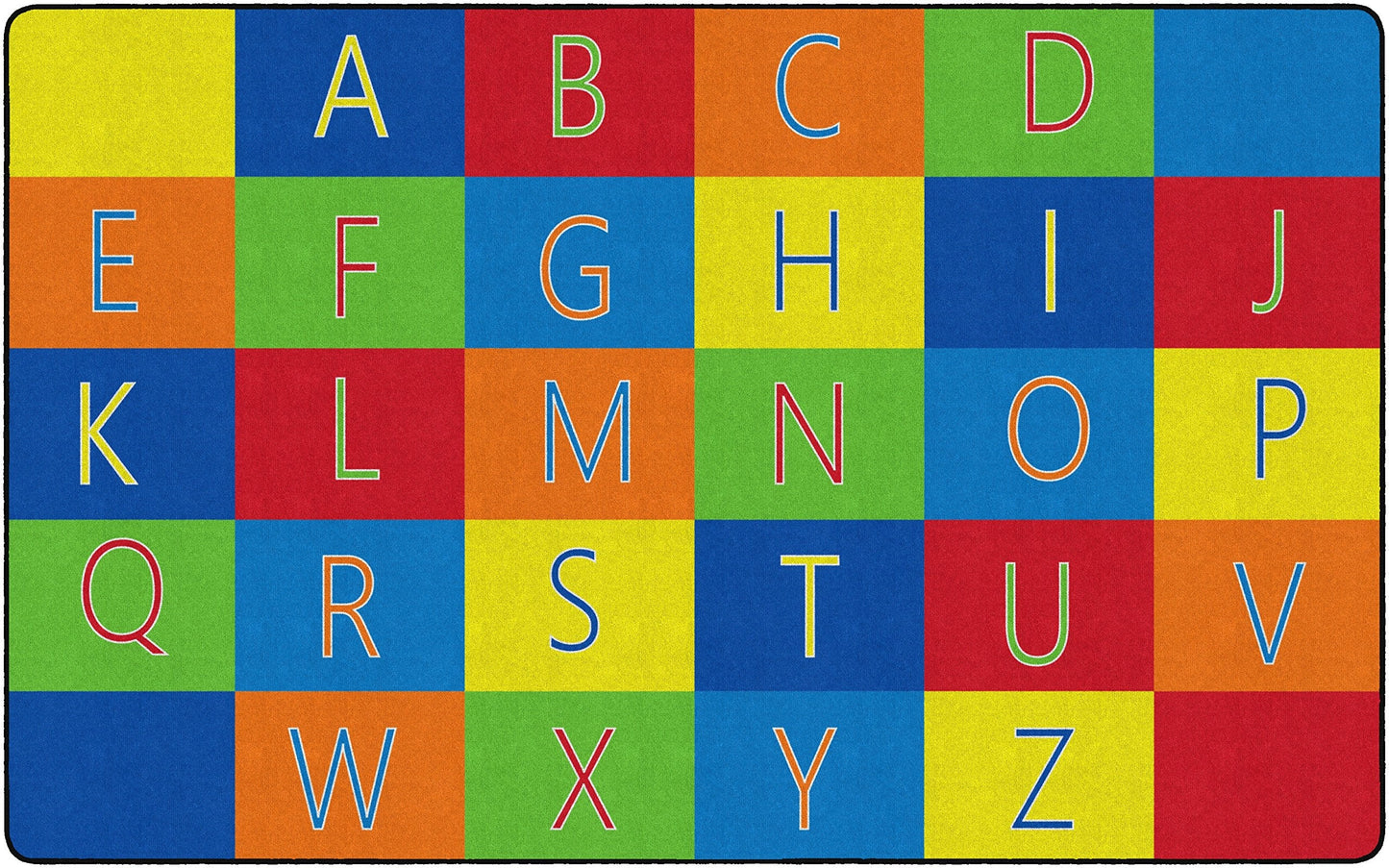 Flagship Carpets Alphabet Seating Multicolor Rug for Home Learning Area or Classroom Mat, Kids Room or Playroom Carpet, 7'6" x 12', Rectangle