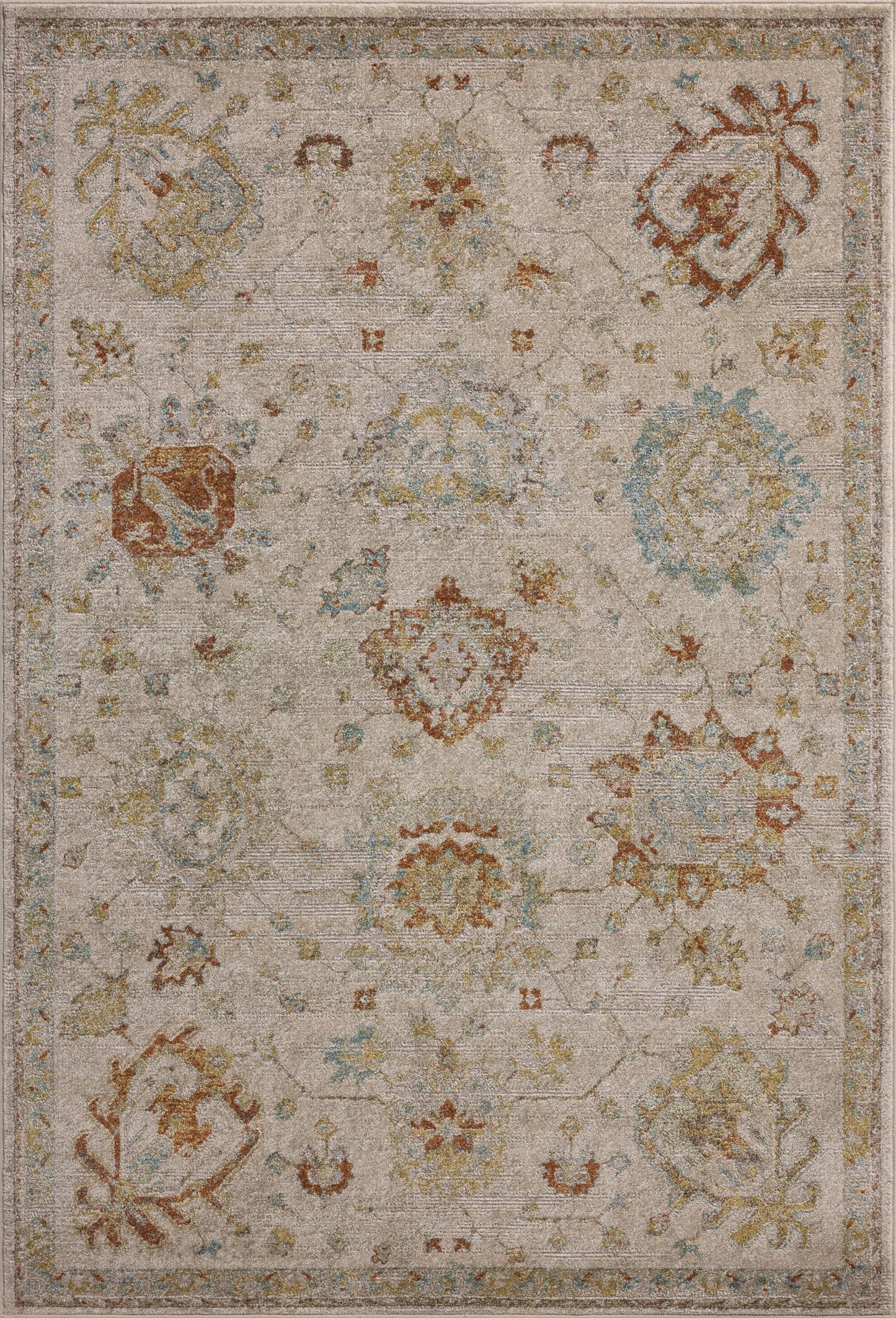 Loloi Magnolia Home by Joanna Gaines Mona Collection MOA-02 Oatmeal/Multi 2'-6" x 4'-0" Accent Rug