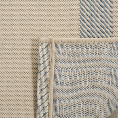 SAFAVIEH Courtyard Collection 8' x 10' Beige/Blue CY6201 Plaid Indoor/ Outdoor Patio Backyard Mudroom Area Rug