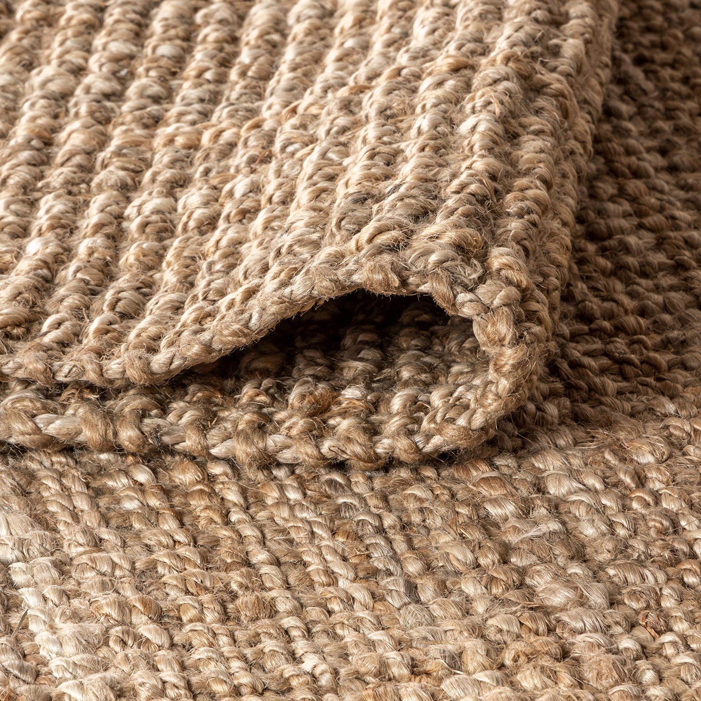 JONATHAN Y Pata Hand Woven Chunky Jute Natural 9x9 Square Indoor Area Rug, Bohemian, Rustic, Cottage, Easy-Cleaning for Living Room, Bedroom, Kitchen, Non-Shedding (NRF102A-9SQ)
