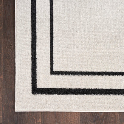 Nourison Home Nourison Essentials Ivory/Black 6' x 9' Area Rug - Easy Clean, Non Shedding, Bed Room, Living Room, Dining Room, Kitchen (6' x 9')