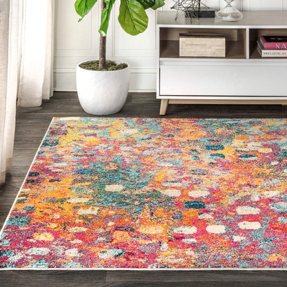 JONATHAN Y Modern Abstract Multi/Yellow Indoor Area Rug, 8x10, Contemporary POP, Transitional, Easy-Cleaning for Living Room, Bedroom, Kitchen, Pet Friendly, Non-Shedding (CTP108A-8)