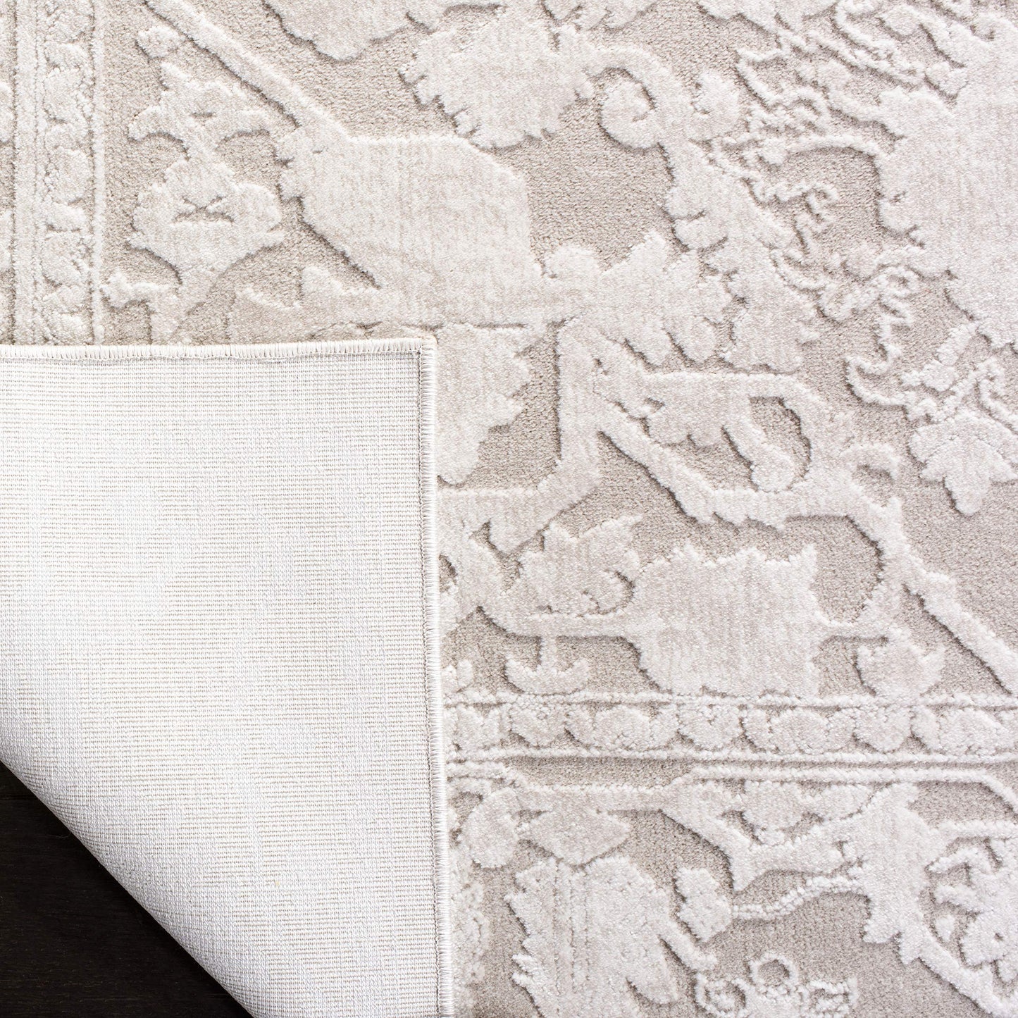 SAFAVIEH Area Rug 8x10 - Reflection Collection - Large - Cream & Ivory, Non-Shedding & Easy Cleaning, Ideal for Living Room, Bedroom, Dining Space (RFT665D)