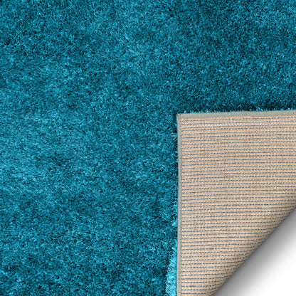Well Woven Feather Collection Liza Shag Rug – Turquoise Blue, 9'3" x 12'6" for Grand Living Room and Dining Room - Soft Plush Feel