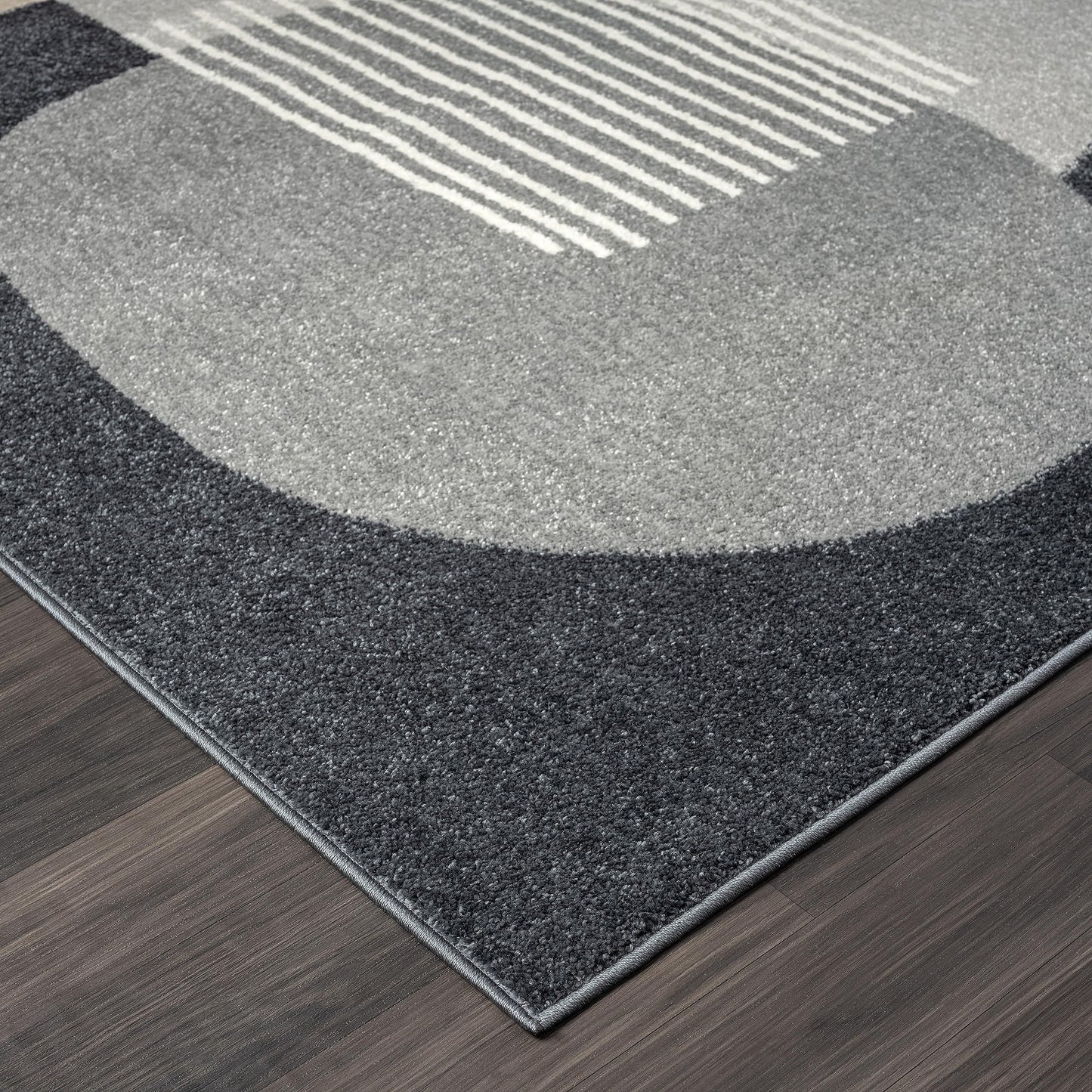 Abani Deco Collection Area Rug - Grey Minimalist Design -4' x 6' - Easy to Clean - Durable for Kids and Pets - Non-Shedding - Medium Pile - Soft Feel - for Living Room, Bedroom & Office