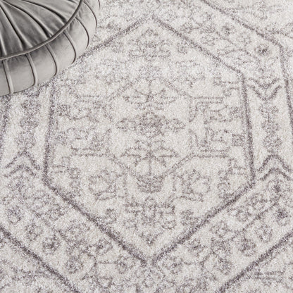 SAFAVIEH Area Rug 9x12 - Adirondack Collection - Large - Ivory & Silver, Oriental Medallion Design, Non-Shedding & Easy to Clean, Ideal for Living Room, Bedroom, Dining Space (ADR108B)