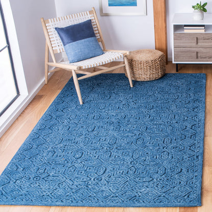 SAFAVIEH Area Rug 8x10 - Textural Collection - Large - Dark Blue, Handmade Wool, Ideal for Living Room, Bedroom, Office, Dining Space (TXT101N)