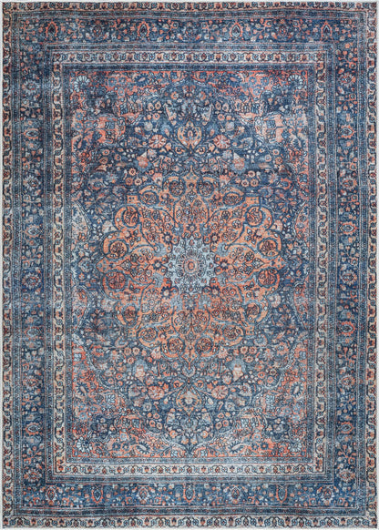 Bloom Rugs Washable Non-Slip 3' x 5' Rug - Multicolor Traditional Medallion Area Rug for Living Room, Bedroom, Dining Room, and Kitchen - Exact Size: 3' x 5'