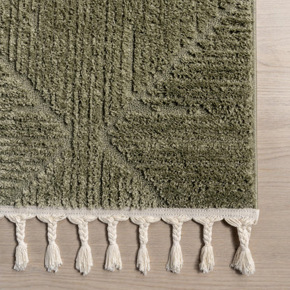 Nuloom Kerry Green, 5'3" x 7'6", Geometric, Soft and Cozy, High Traffic, Stain Resistant, Easy Clean, Durable Area Rug for Bedroom, Living Room, Dining Space, Den, Foyer, Entryway