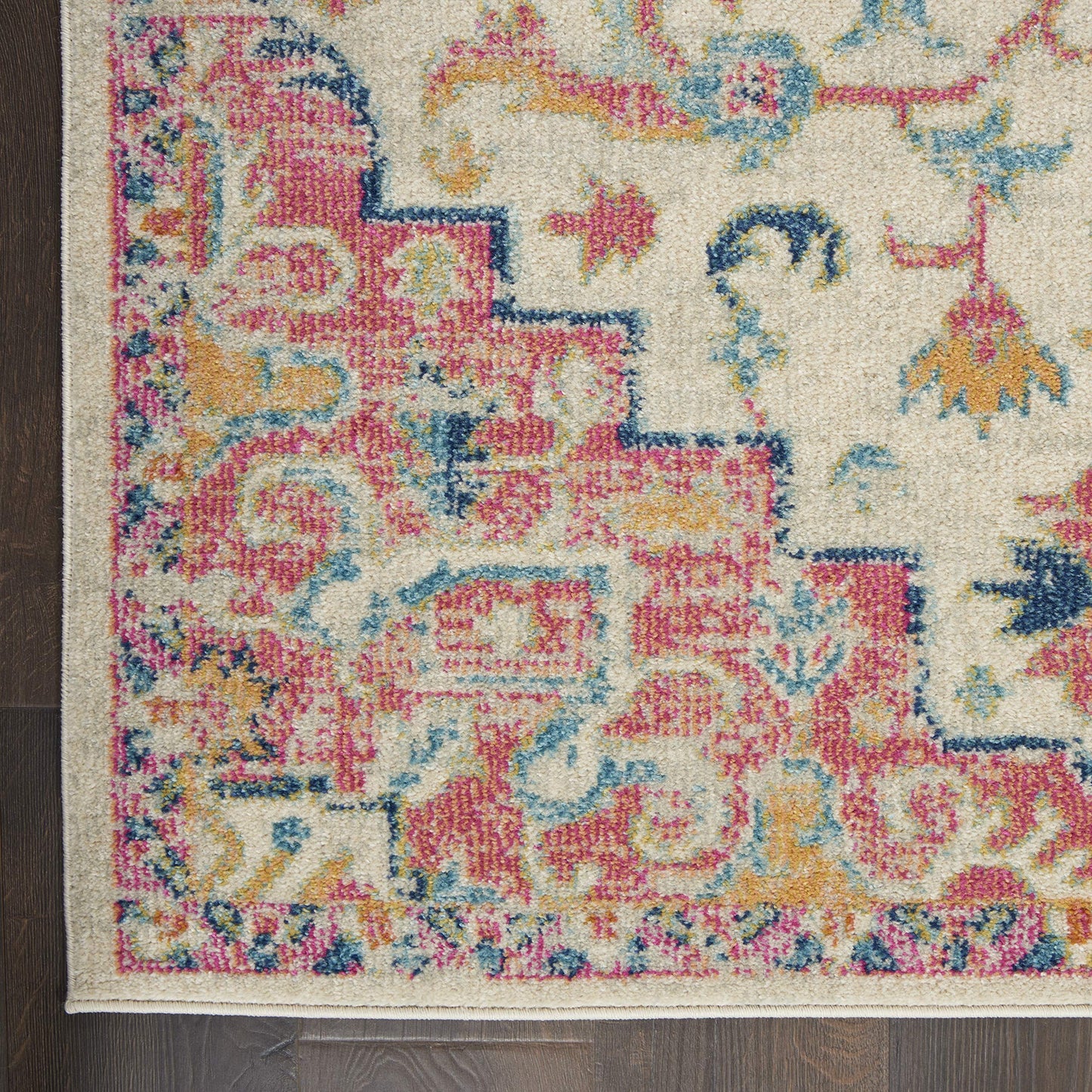 Nourison Home Passion Ivory Pink 5'3" x 7'3" Area Rug - Easy Clean, Non Shedding, Bed Room, Living Room, Dining Room, Kitchen (5' x 7')