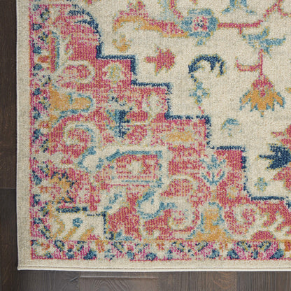 Nourison Home Passion Ivory Pink 5'3" x 7'3" Area Rug - Easy Clean, Non Shedding, Bed Room, Living Room, Dining Room, Kitchen (5' x 7')
