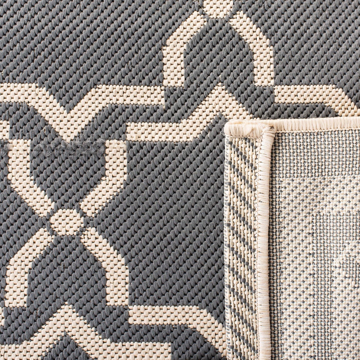 SAFAVIEH Courtyard Collection 2' x 3'7" Anthracite/Beige CY6916 Indoor/ Outdoor Waterproof Easy Cleaning Patio Backyard Mudroom Accent Rug
