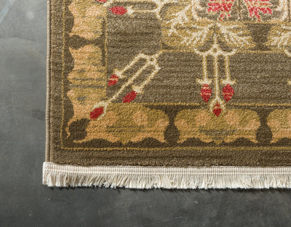 Unique Loom Edinburgh Collection Area Rug - Canmore (6' 1" x 9' Rectangle, Brown/ Light Blue)