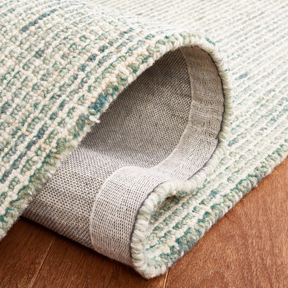 SAFAVIEH Abstract Collection Area Rug - 10' x 14', Green & Ivory, Handmade Wool, Ideal for High Traffic Areas in Living Room, Bedroom, Dining (ABT484Y-10)