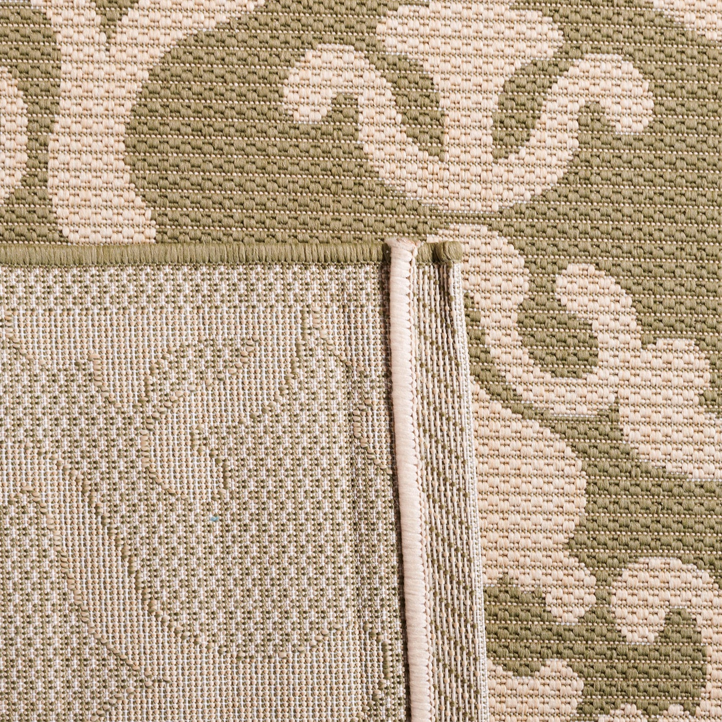 SAFAVIEH Washable Rug Outdoor Courtyard Collection - 2'7" x 5', Olive & Natural, Non-Shedding & Easy Cleaning, Ideal for Patio, Backyard, Mudroom (CY2663-1E06)