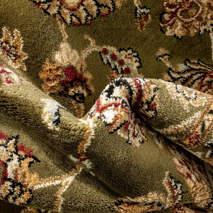 Well Woven Barclay Sarouk Green Traditional Area Rug 5'3" X 7'3"