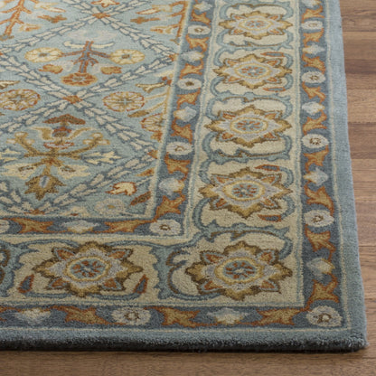 SAFAVIEH Heritage Collection Accent Rug - 3' x 5', Cream & Blue, Handmade Traditional Oriental Wool, Ideal for High Traffic Areas in Entryway, Living Room, Bedroom (HG738A)