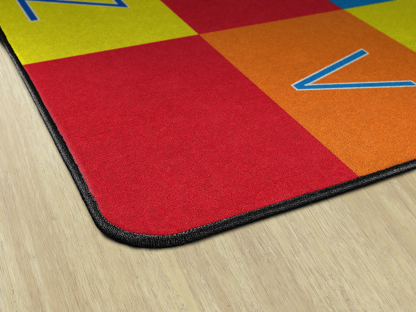 Flagship Carpets Alphabet Seating Multicolor Rug for Home Learning Area or Classroom Mat, Kids Room or Playroom Carpet, 7'6" x 12', Rectangle