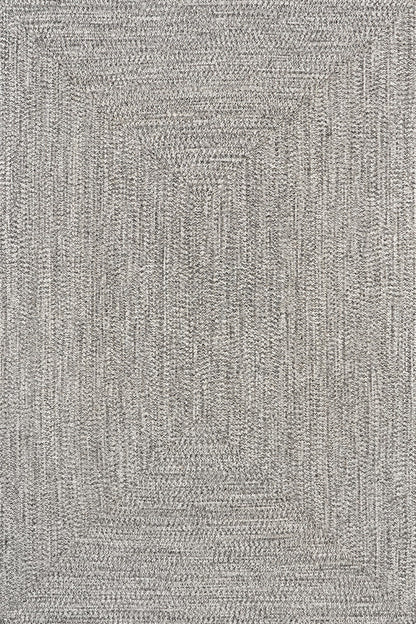 nuLOOM 3' x 5' Solid Hand Braided Indoor/Outdoor Area Rug, Pet-Friendly, High Traffic, Weather Resistant, for Patio, Balcony, Bedroom, Living Room, Dining Room, Wynn Salt And Pepper