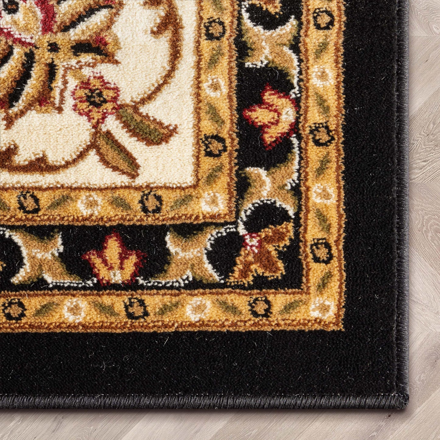 Well Woven Barclay Collection Sarouk Black 8x10 Area Rug - for Living Room, Bedroom, and Dining Room