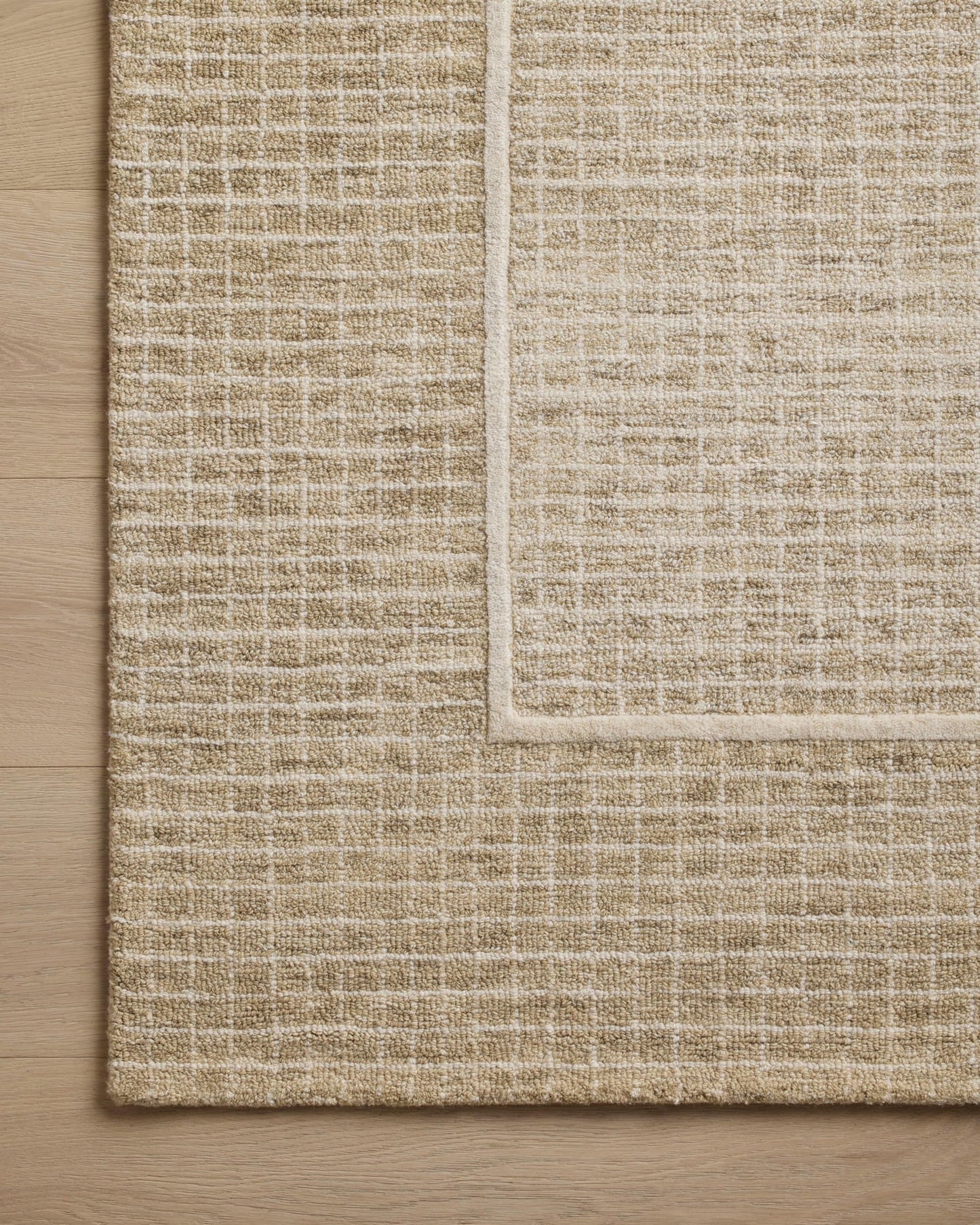 Loloi Chris Loves Julia Briggs Collection, Wheat & Ivory, 5'-0" x 7'-6" Area Rug – Minimal Gritted Design Area Rugs for Living Room Bedroom Entryway & Hallway No Shed High Traffic Home Decor Rug