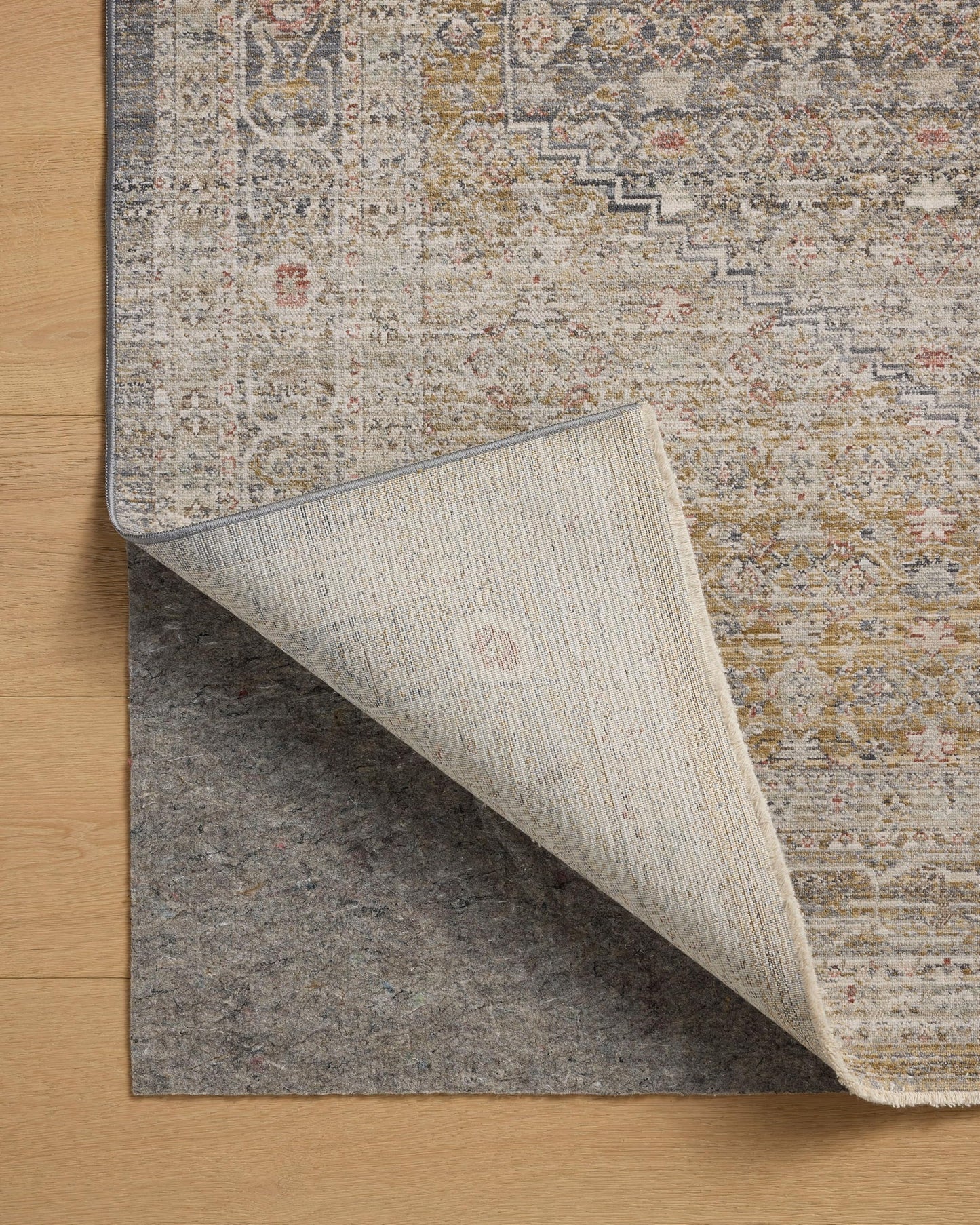 Loloi Chris Loves Julia Ida Collection IDA-02 Stone/Gold 3'-6" x 5'-6", .19" Pile Height, Accent Rug