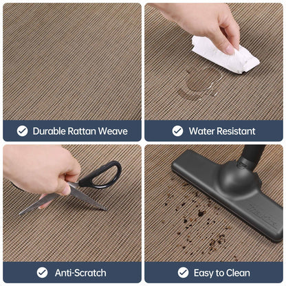 Futurwit Office Chair Mat for Hardwood Floor, 48" x 36" Desk Computer Chair Mats for Hard Wood, Anti-Slip Easy Glide Rolling Floor Protector Mat, Under Desk Mat for Home Office, Dark Brown