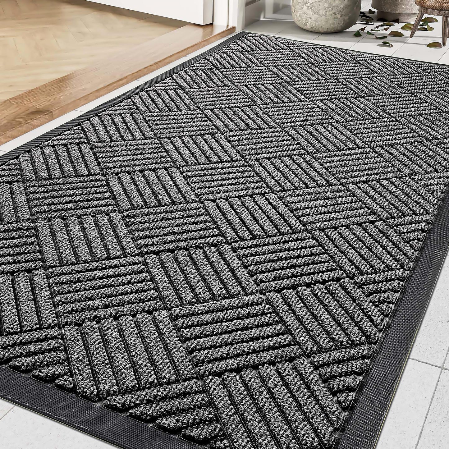 Amyracel Front Door Mat 36x48, Heavy Duty Durable Indoor Outdoor Entrance Doormat, All-Weather Dirt Trapper Waterproof Doormat, Fade Resistant, Non-Slip, Easy Clean Outside Patio Entryway Mat