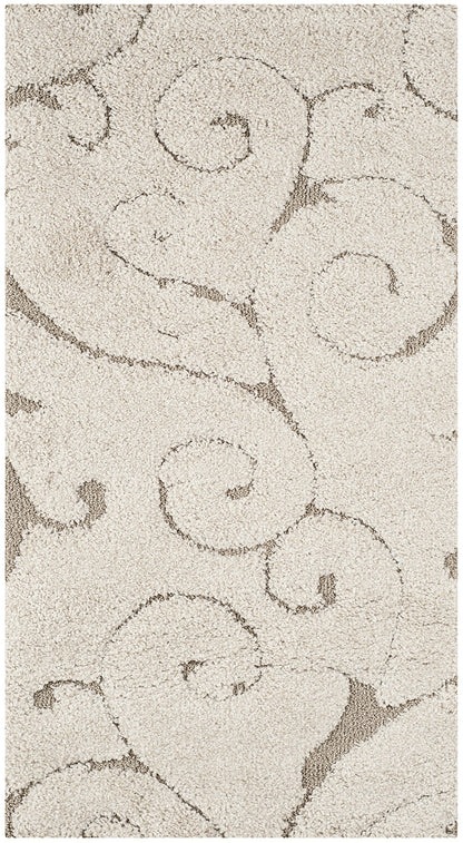 SAFAVIEH Florida Shag Collection Accent Rug - 2'3" x 4', Cream & Beige, Scroll Design, Non-Shedding & Easy Care, High-Low Plush Pile, Ideal for Bedroom, Foyer, Hallway (SG455-1113)