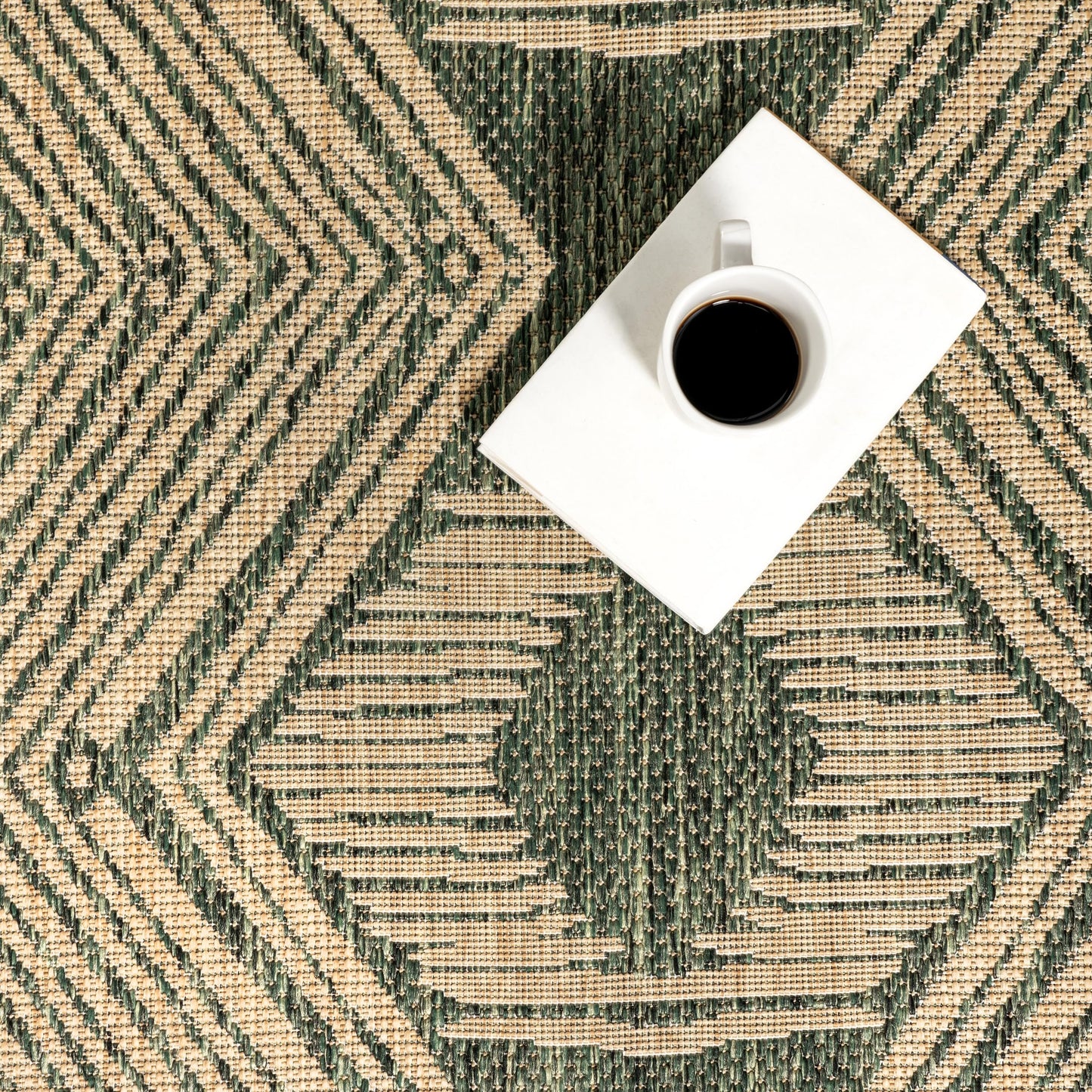 Nuloom Ranya Green/Ivory, 8' x 10', Tribal Geometric, Soft and Cozy, High Traffic, Stain Resistant, Easy Clean, Durable Area Rug for Indoor/Outdoor Patio, Deck, Porch, Garden, Courtyard
