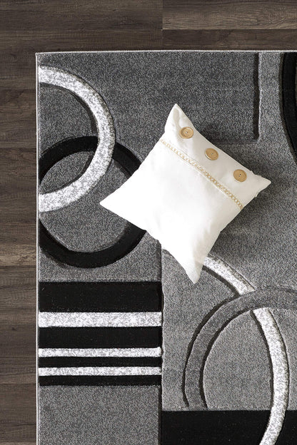 GLORY RUGS Area Rug Modern 5x7 Grey Soft Hand Carved Contemporary Floor Carpet with Premium Fluffy Texture for Indoor Living Dining Room and Bedroom Area