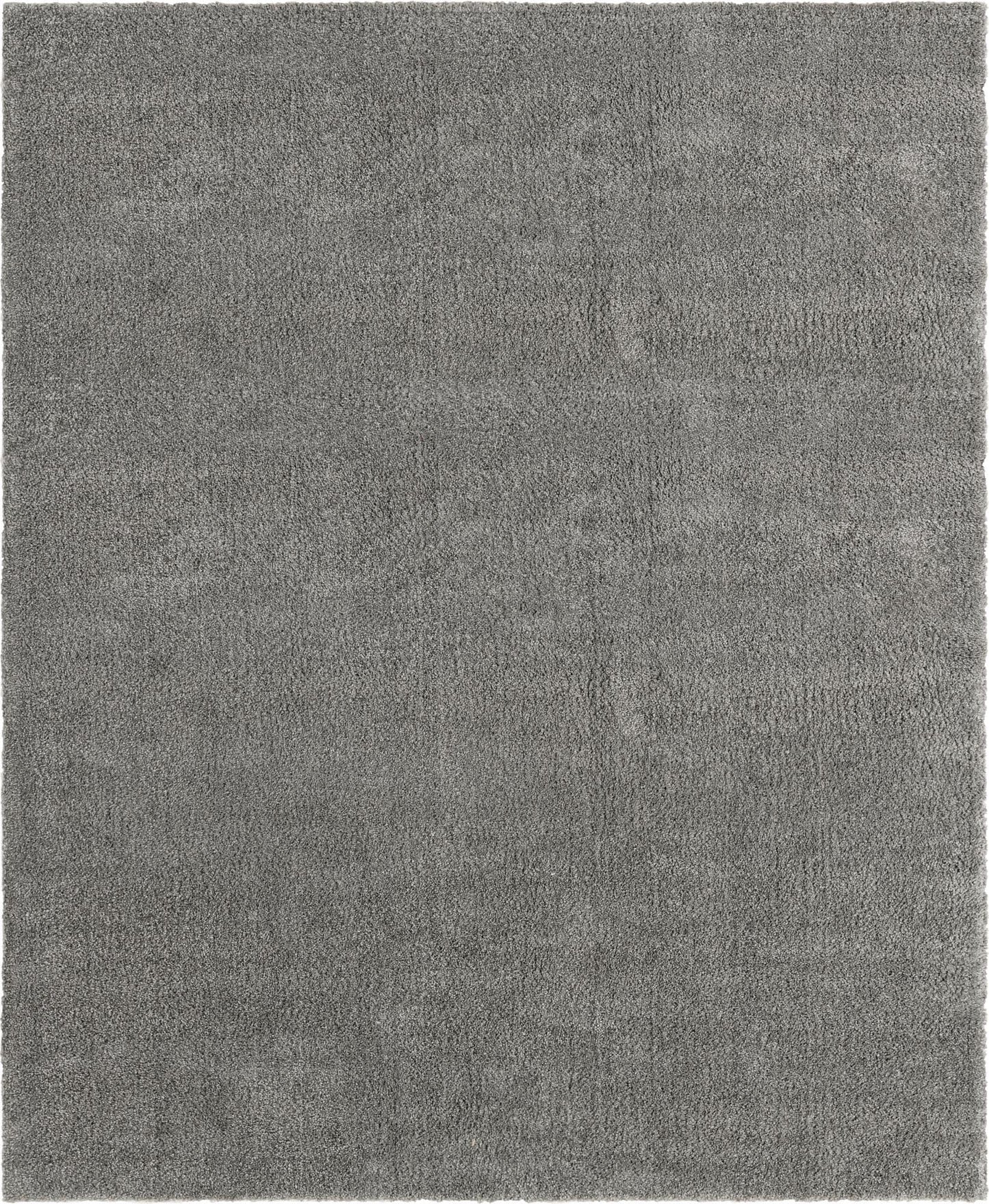 Rugs.com Solid Frieze Collection Rug – 8x10 Gray Shag Rug Perfect for Living Rooms, Large Dining Rooms, Open Floorplans