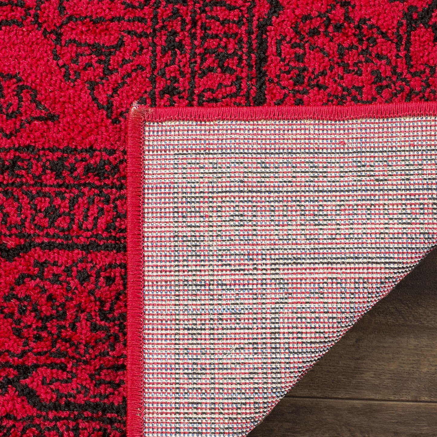 SAFAVIEH Adirondack Collection Area Rug - 6' Square, Red & Black, Oriental Medallion Design, Non-Shedding & Easy to Clean, Ideal for Living Room, Bedroom, Dining Space (ADR108F)