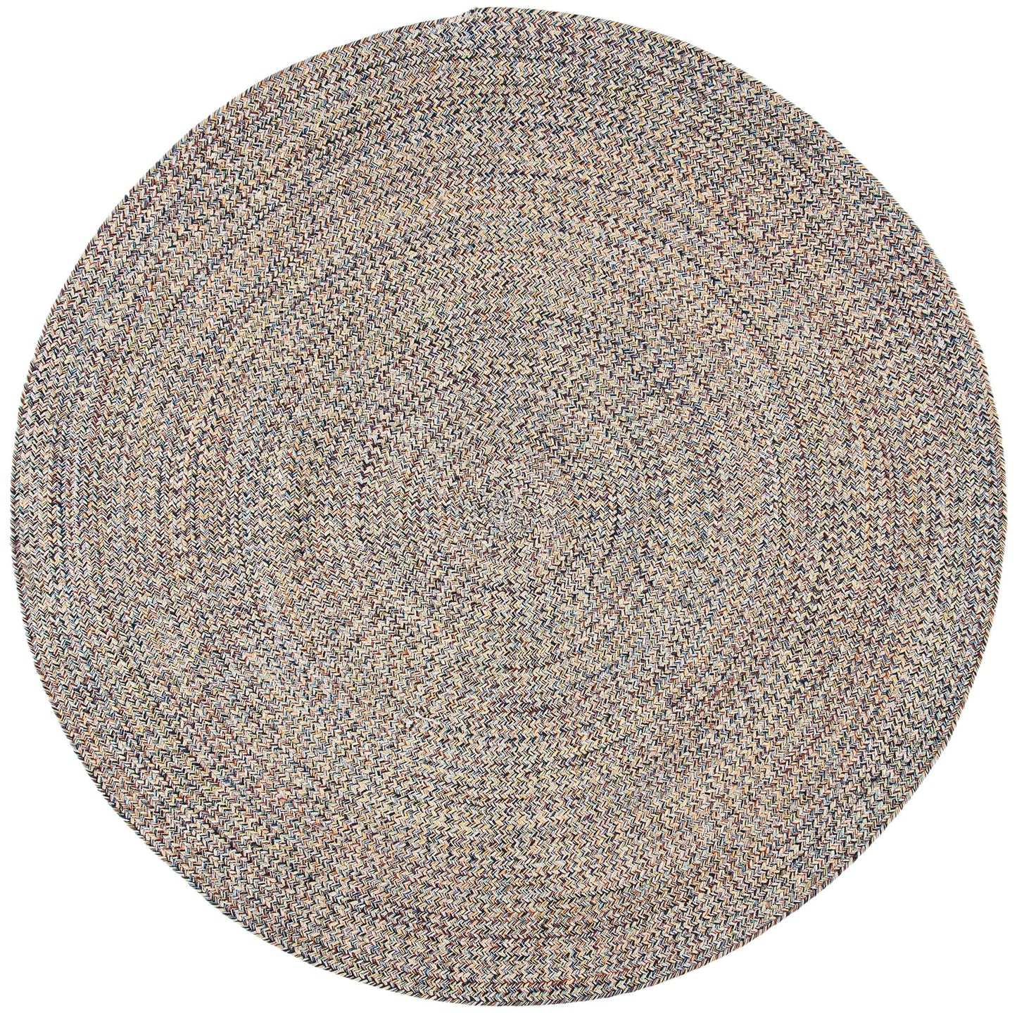 SAFAVIEH Braided Collection 5' Round Blue/Ivory BRD701M Handmade Country Cottage Reversible Cotton Area Rug