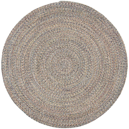SAFAVIEH Braided Collection 5' Round Blue/Ivory BRD701M Handmade Country Cottage Reversible Cotton Area Rug