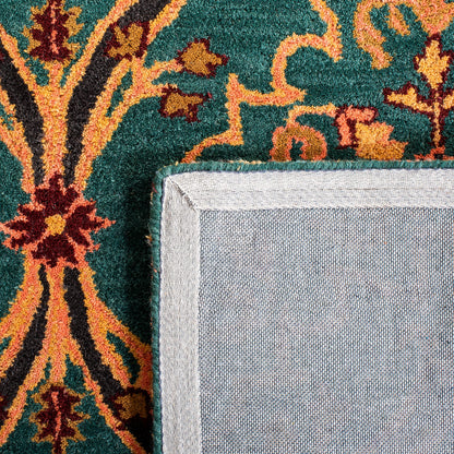 SAFAVIEH Heritage Collection 4' x 6' Green/Orange HG475Y Handmade Traditional Oriental Premium Wool Entryway Living Room Foyer Bedroom Accent Rug