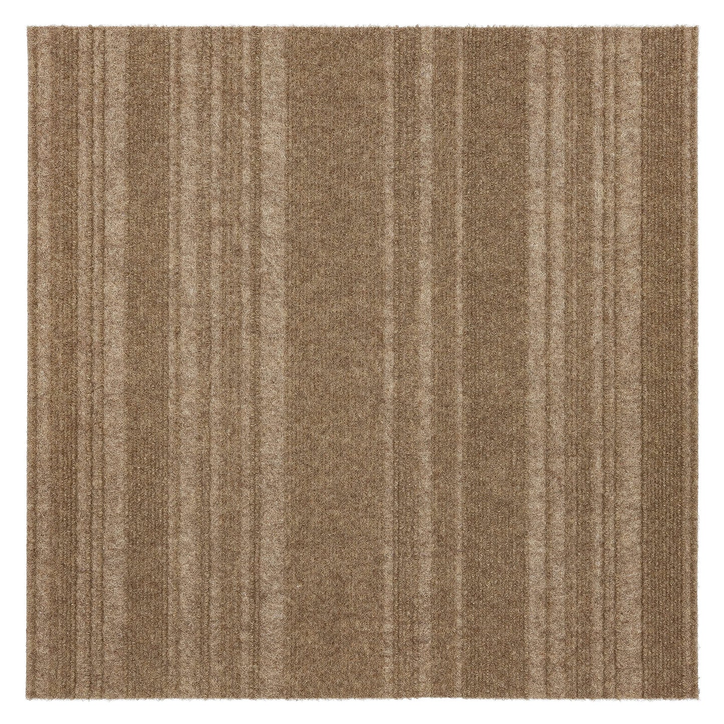 Mohawk Home 24" x 24" Indoor/Outdoor 0.25" Pile Height, Peel and Stick Carpet Tile, Brown Polyester, (15 Tiles) (60 sqft/Box)