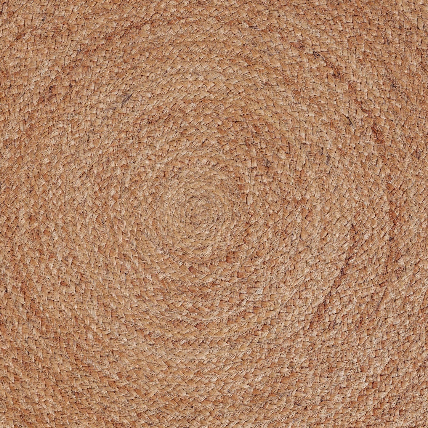 RUGSWEAVE Jute Braided Area Rug - 4'x4' Round Vintage Farmhouse Rug, Handmade Circle Boho Area Rug for Living Room, Bedroom, Natural x White Trim