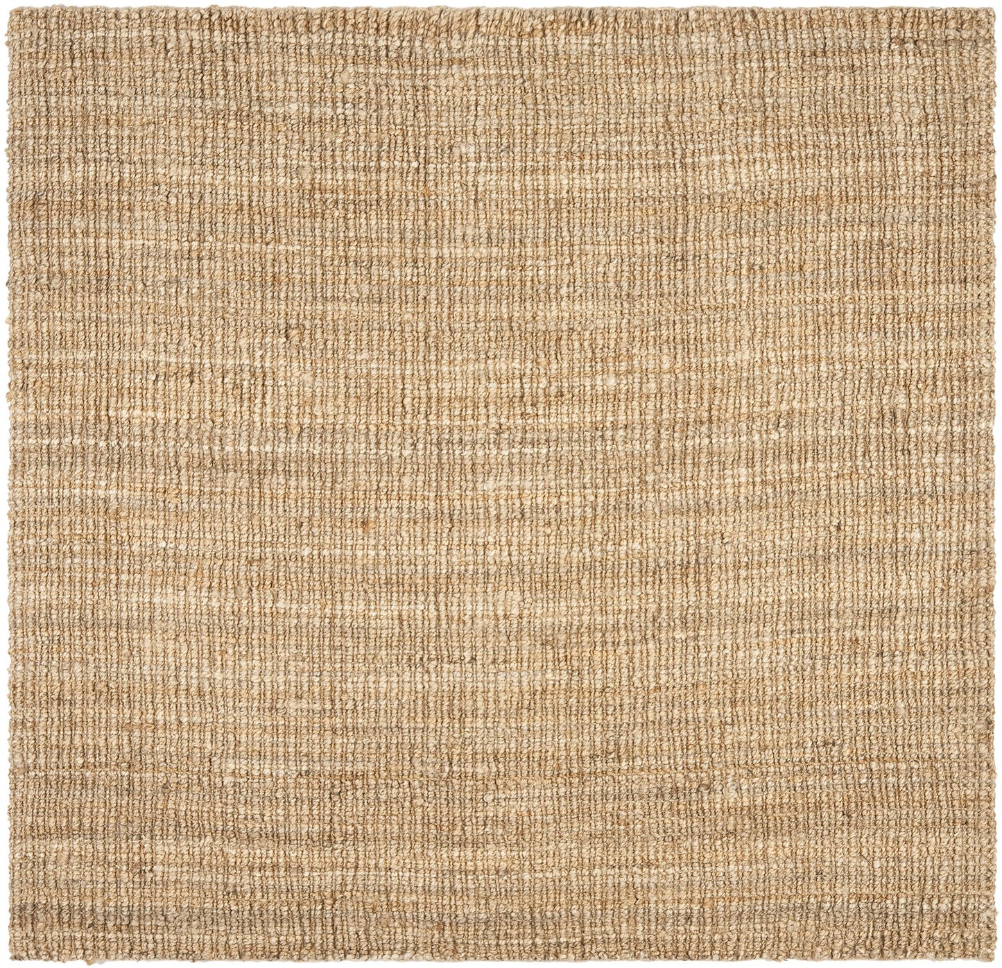 SAFAVIEH Area Rug 4' Square - Natural Fiber Collection - Natural Brown, Handmade Jute, Farmhouse Style, Chunky Textured Thick Pile (NF447A)