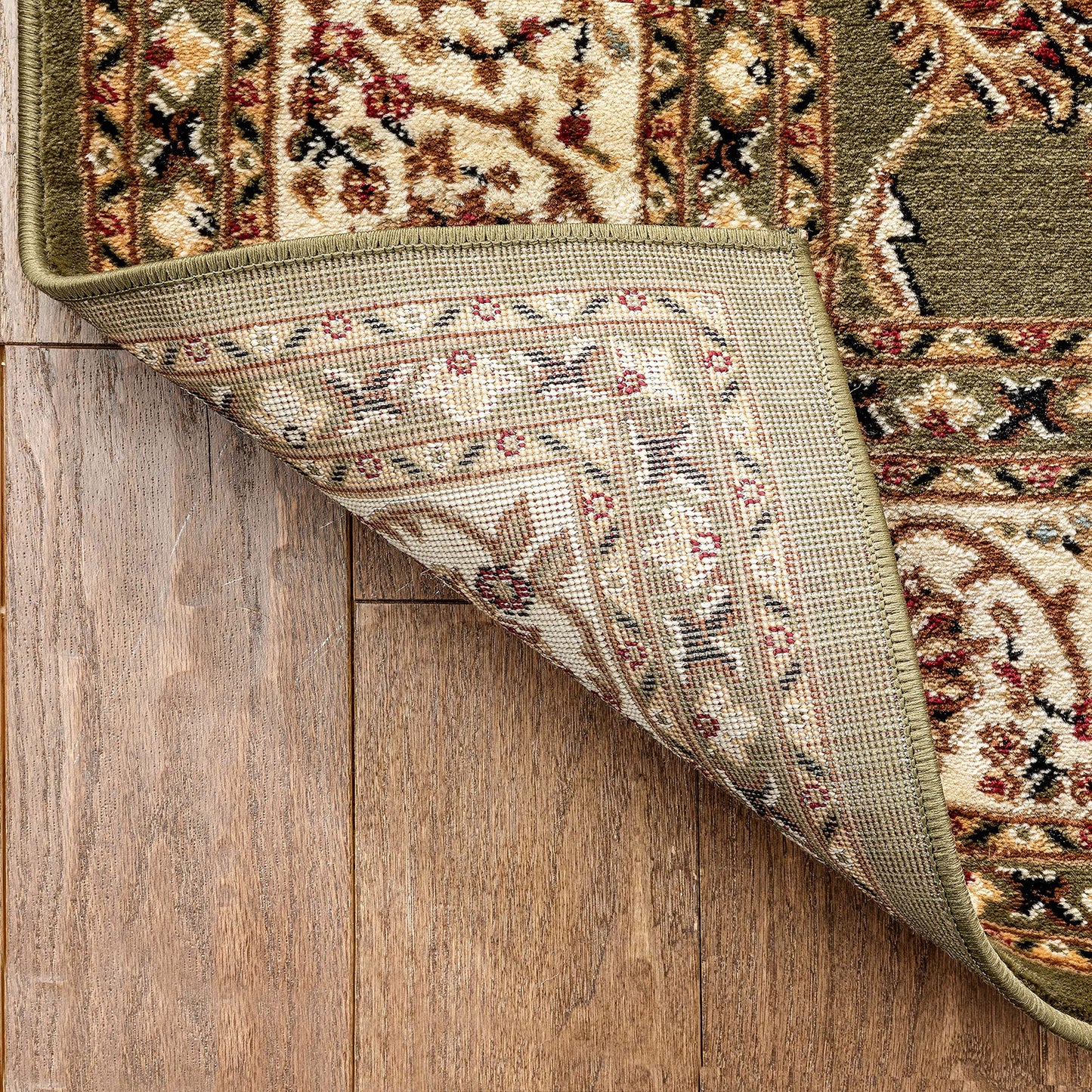 Well Woven Barclay Sarouk Green Traditional Area Rug 5'3" X 7'3"